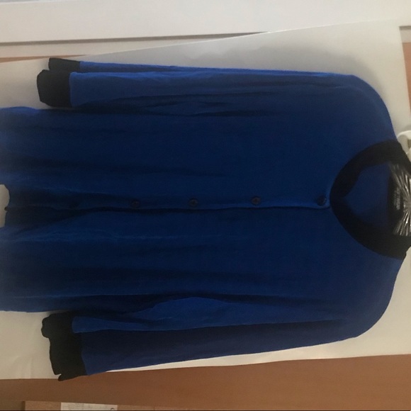 New Sapphire with Black Trim Softwear by Mark Singer Jacket Button Down - Picture 16 of 16